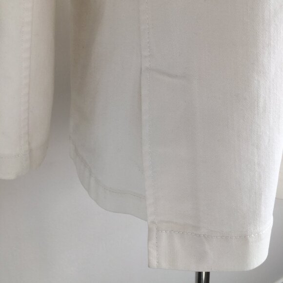 LAFAYETTE 148 New York Eggshell/White Double Slit Hem Denim Blazer Jacket - Picture 8 of 13